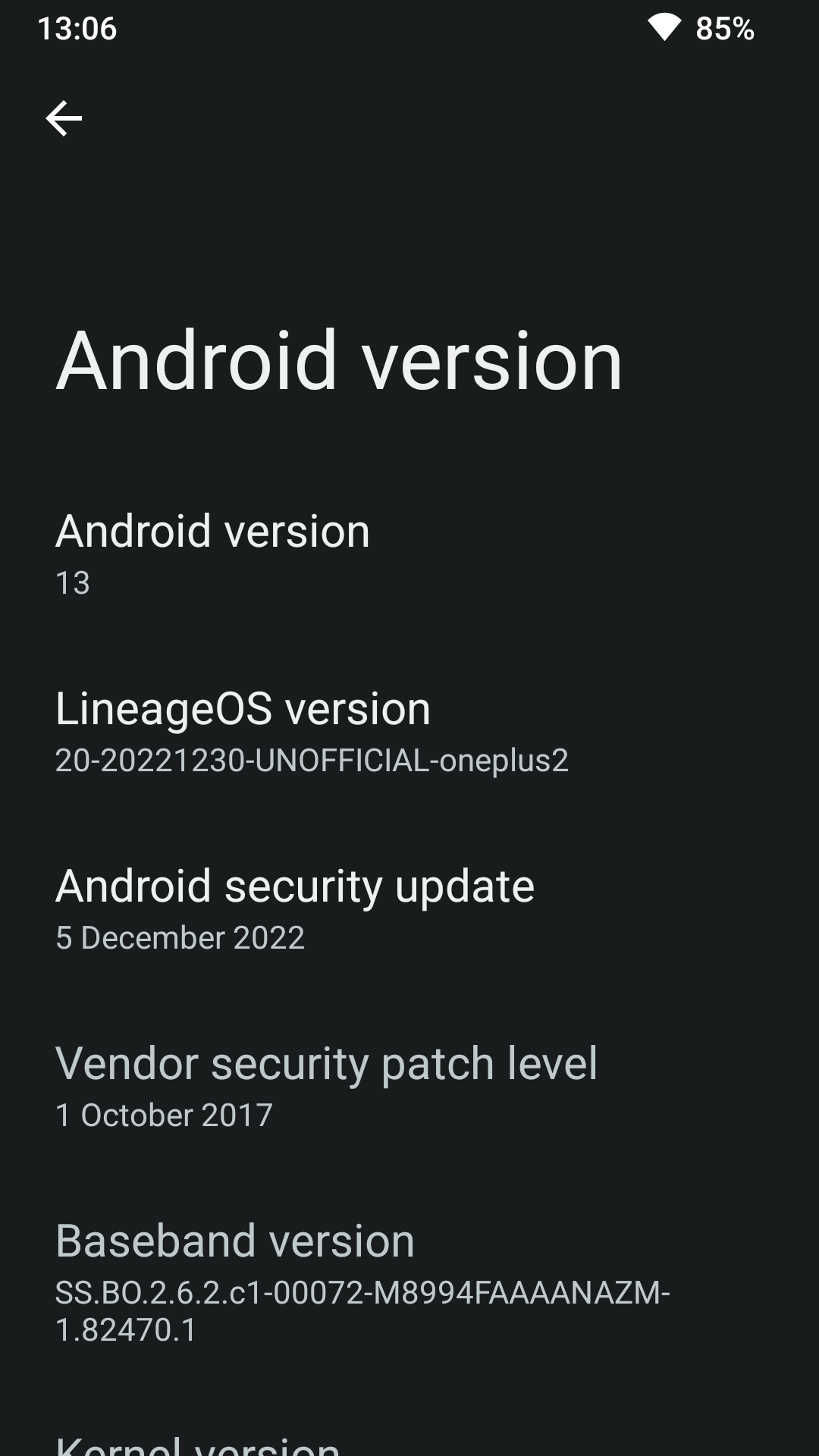 OnePlus 2 gets a taste of Android 13 via unofficial LineageOS 20 ROM
