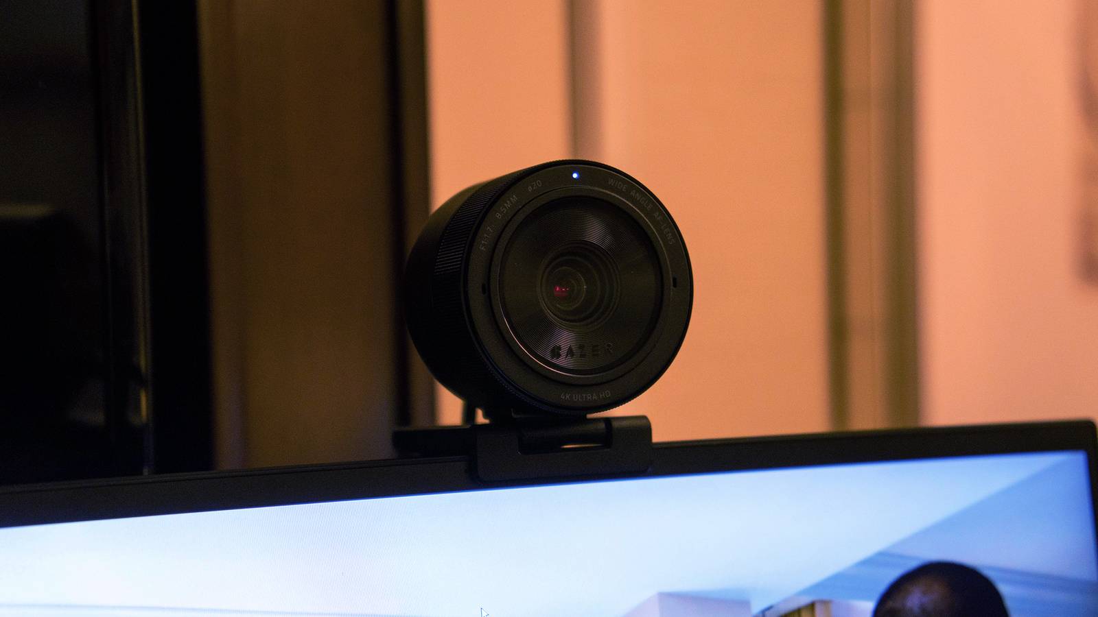 Razer Kiyo Pro Ultra 4K sitting on top of a laptop