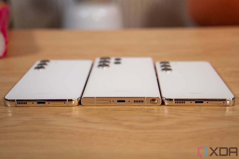 Samsung Galaxy S23 Family viewed from the bottom