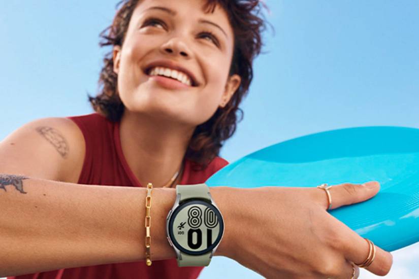 An image showing a person wearing a Samsung galaxy Watch 4 model.
