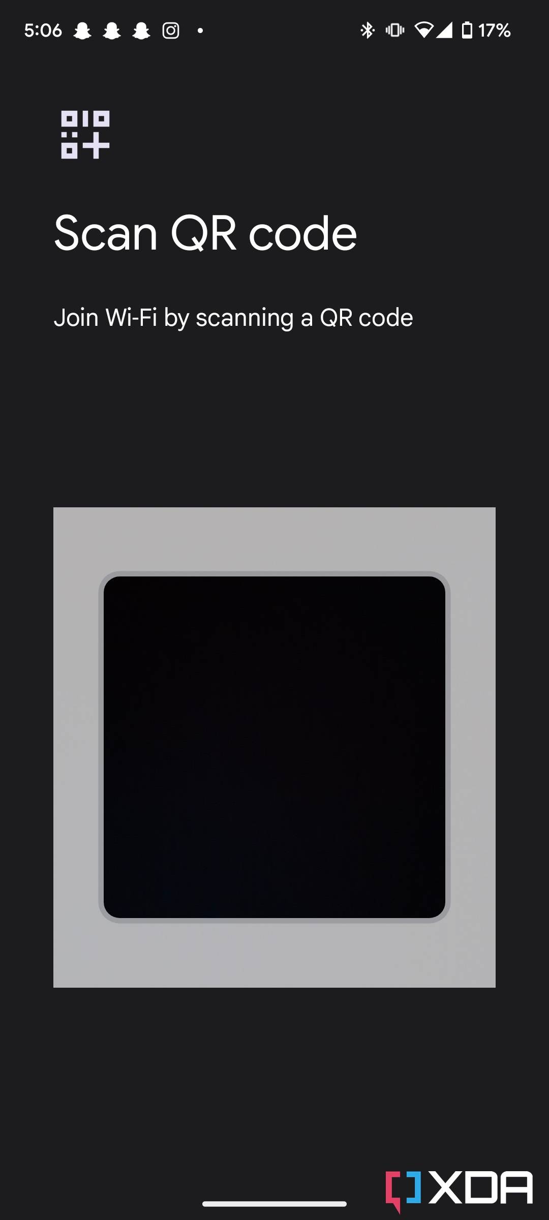 scan qr code option in android 13