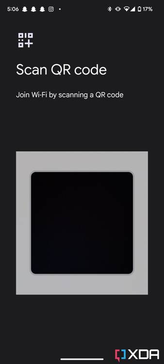 scan qr code option in android 13