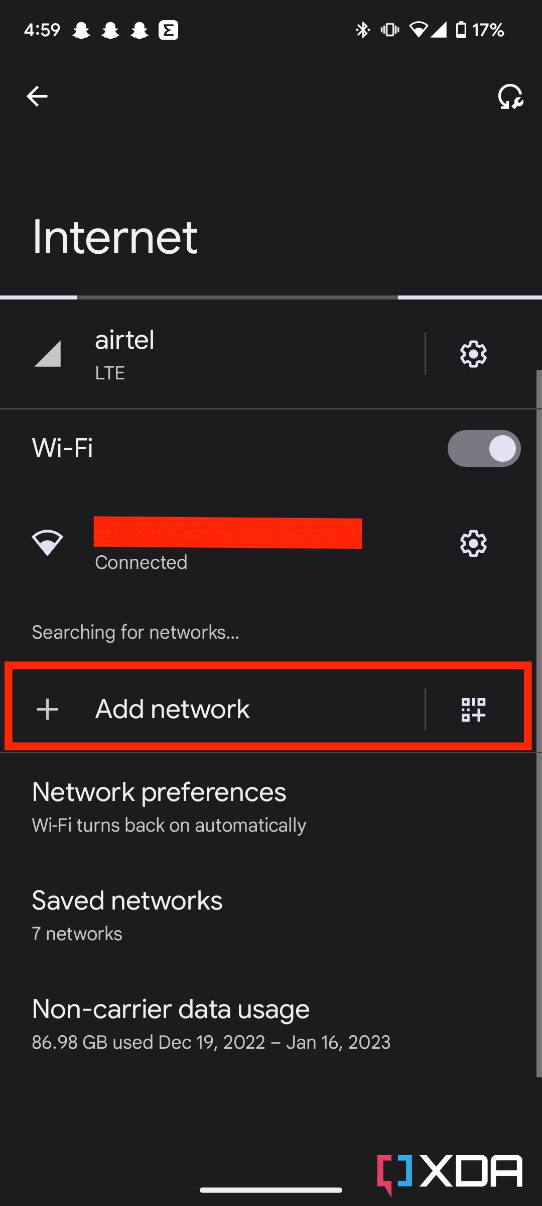 Scan QR to add wifi option in Android 13
