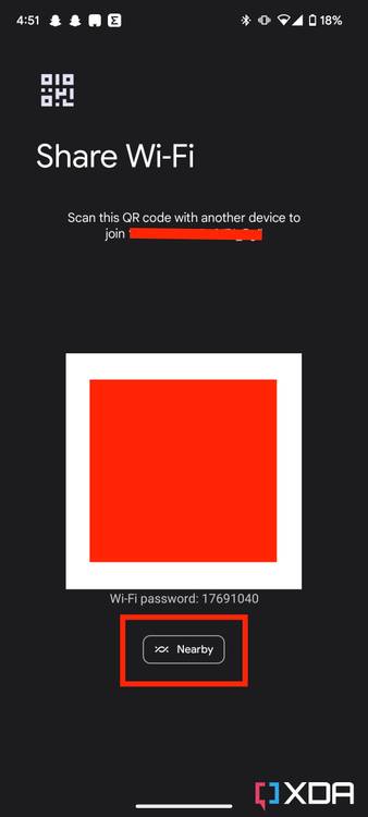 share wifi password in android 13 using nearby share