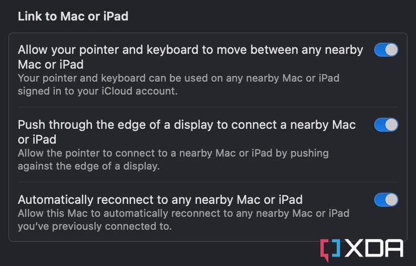 Universal Control settings on macOS Ventura 1