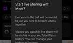 YouTube live sharing feature in Google Meet