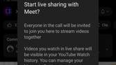 YouTube live sharing feature in Google Meet