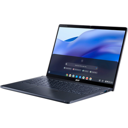 Angled front view of the Acer Chromebook Spin 714 facing left