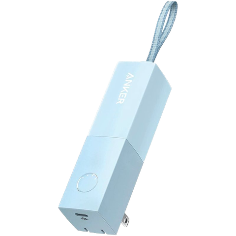 A render of the Anker 511 power bank in blue color.