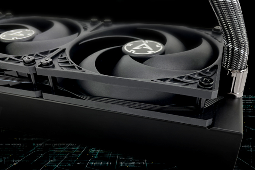 A closeup of the Arctic Liquid Freezer II 360.