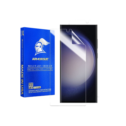 Armor Suit TPU screen protector for Galaxy S23 Ultra on transparent background.