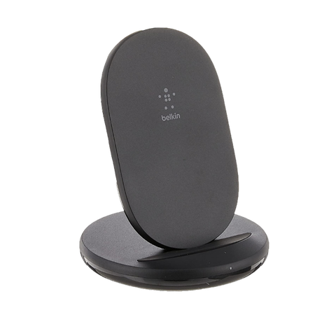 Belkin Quick Wireless Charging Stand on transparent background.