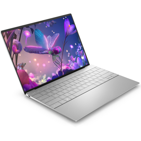 Angled front view of the Dell XPS 13 Plus laptop facing right