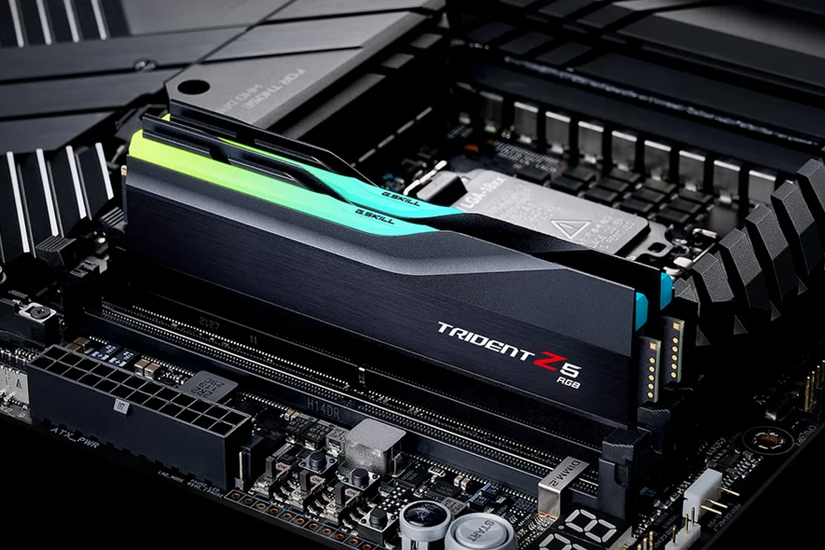 The G.Skill Trident Z5 RGB installed in a motherboard.