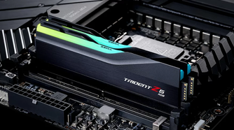 The G.Skill Trident Z5 RGB installed in a motherboard.