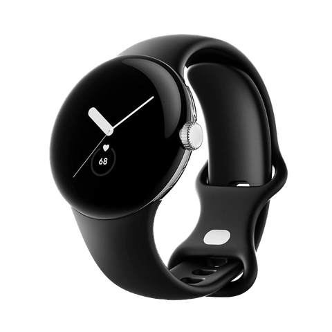 A render of the Google Pixel Watch in black.