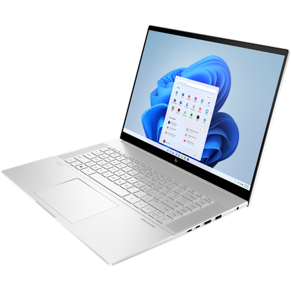 Angled front view of the HP Envy 16 facing left