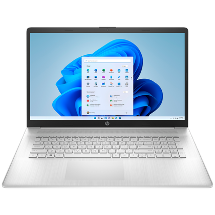 Front view of the HP Laptop 17 in silver