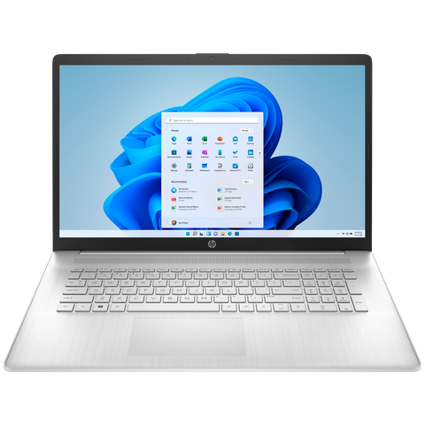 Front view of the HP Laptop 17 in silver