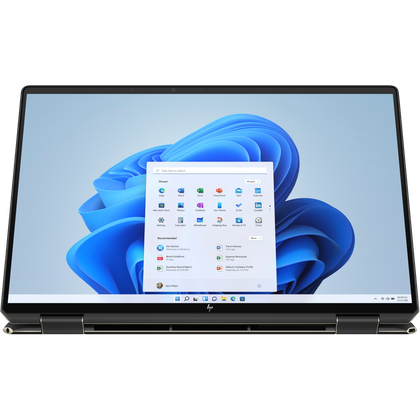 Front view of the HP Spectre x360 16 in stand mode