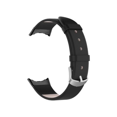 Indigo Leather band for Pixel Watch on transparent background.