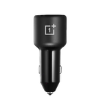 A render of the OnePlus SUPERVOOC car charger in black color.