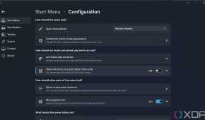 General Start menu configuration settings in Start11
