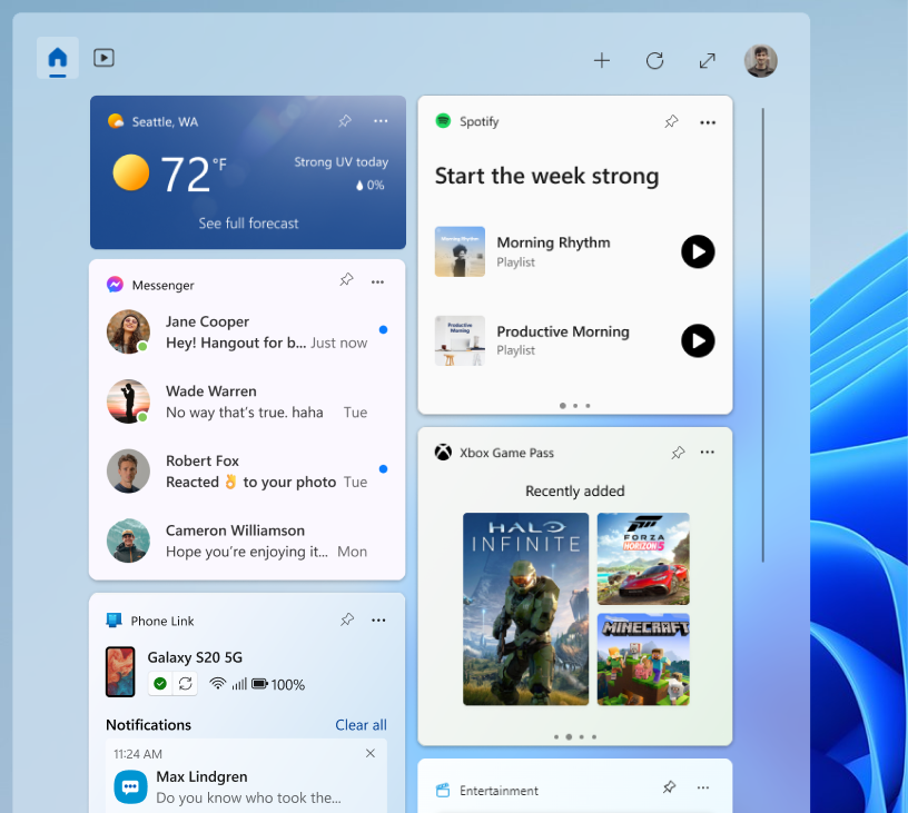 Widgets in Windows 11