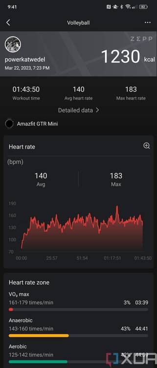 Amazfit GTR Mini - Zepp app screenshot heart rate