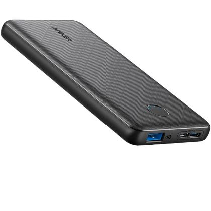 A render of the Anker 313 power bank in black color.