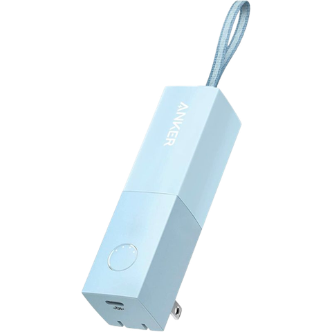 A render of the Anker 511 power bank in blue color.