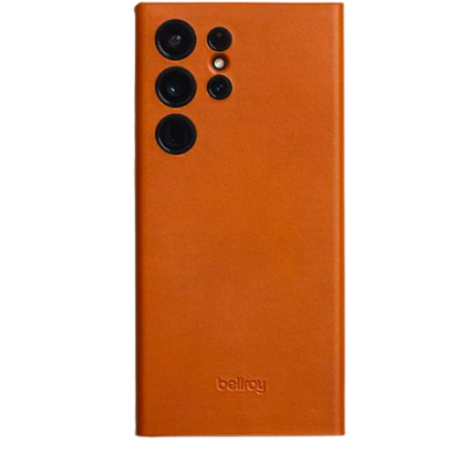 A render of the Bellroy leather case in Teracotta finish for the Galaxy S23 Ultra.