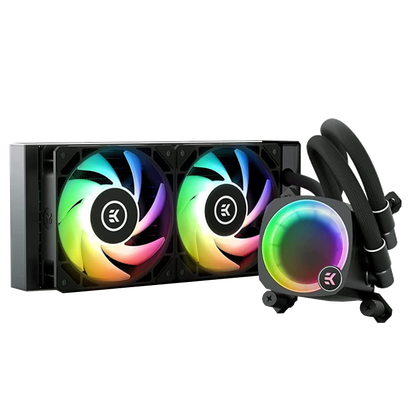 EK Nucleus AIO CR240 Lux D-RGB, angled view