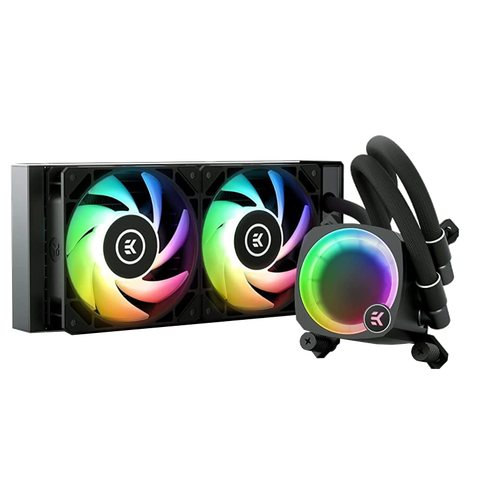 EK Nucleus AIO CR240 Lux D-RGB, angled view