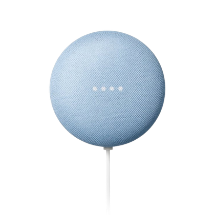 Google Nest Mini on transparent background.