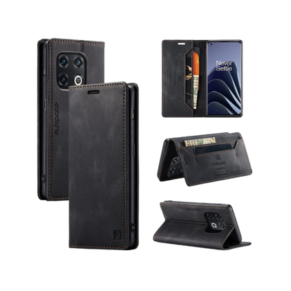 HXY Leather Folio for OnePlus 10 Pro on transparent background.