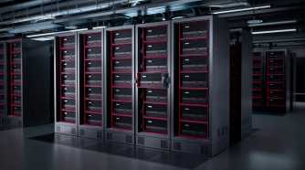 Multiple datacenter racks with Lenovo ThinkStation PX workstations