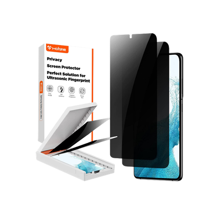 Mohave Privacy Screen Protector for Galaxy S22+ on transparent background.