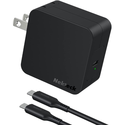 A render of the Nektek 60W charger in black color.