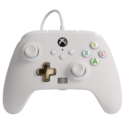 White PowerA Enhanced Wired Controller, front view
