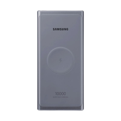 A render of the Samsung wireless portable charger in grey color.