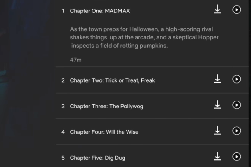 Netflix download button