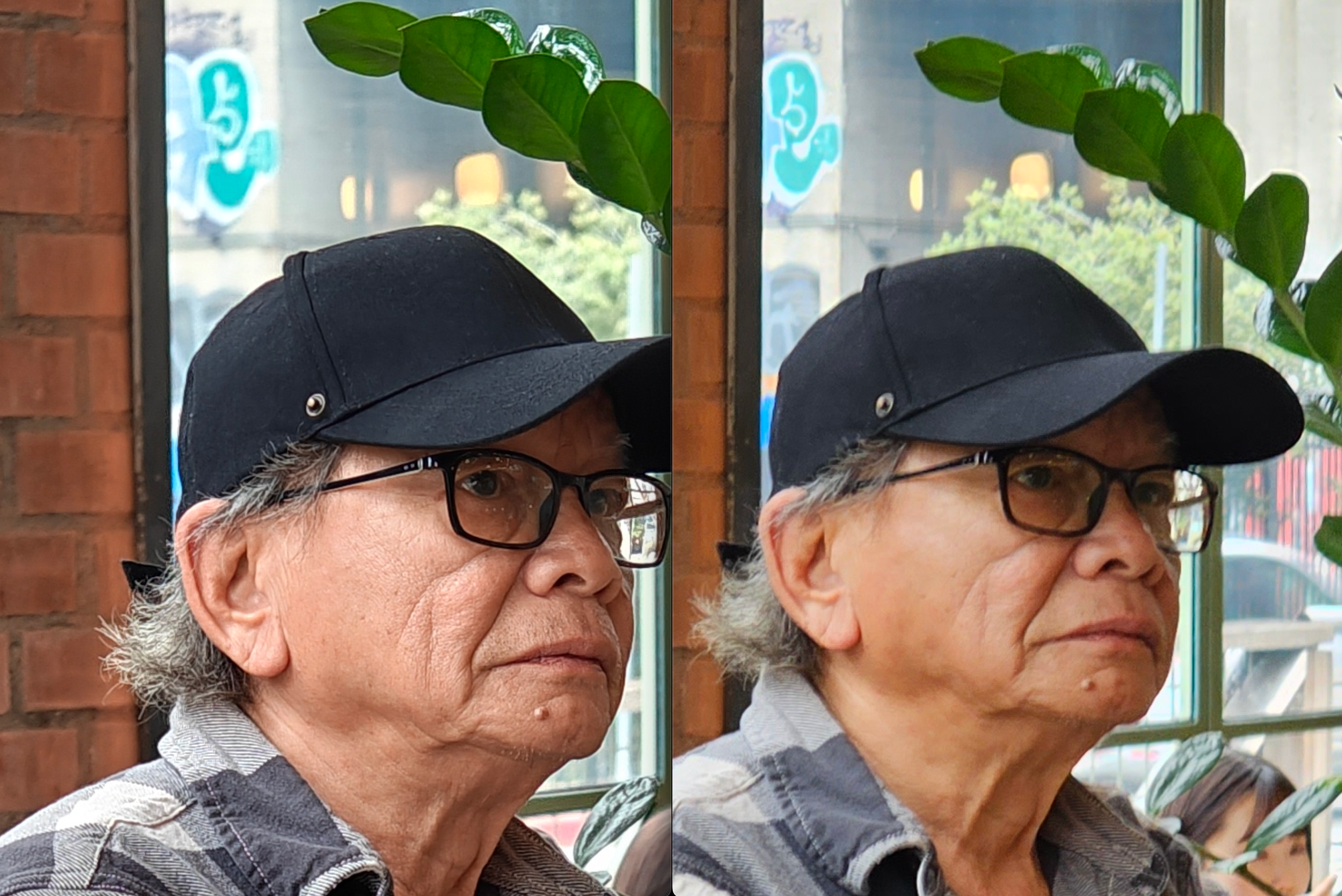 Cropped in samples of Find X6 Pro 3X zoom (left), S23 Ultra 3X zoom (right)