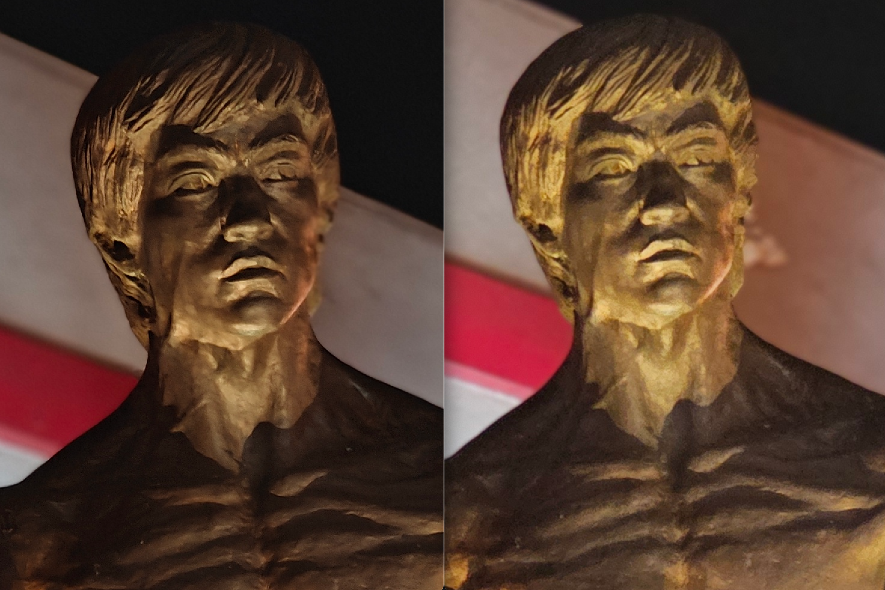 Cropped in samples of Find X6 Pro 3X zoom (left), S23 Ultra 3X zoom (right)