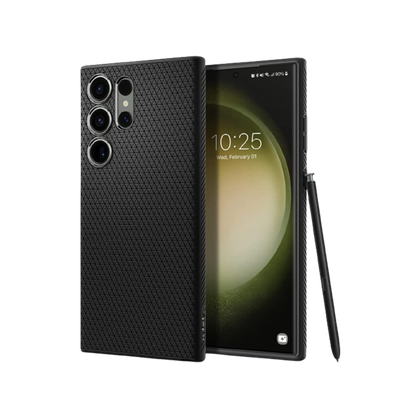 Spigen Liquid Air for Galaxy S23 Ultra on transparent background.