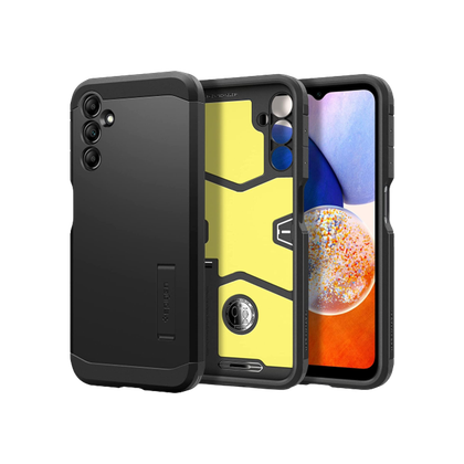 Spigen Tough Armor for the Galaxy A14 on transparent background.