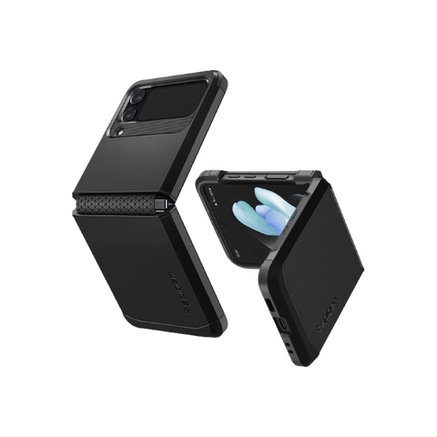 Spigen Tough Armor for the Galaxy Z Flip 4 on transparent background.