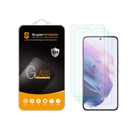 Supershieldz Tempered Glass for Galaxy S22+ on transparent background.