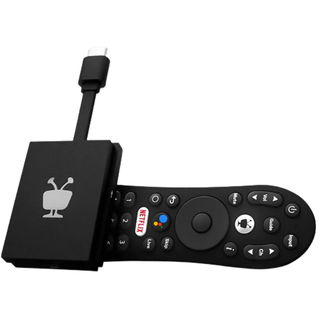 A render of the TiVo Stream 4K in black color.