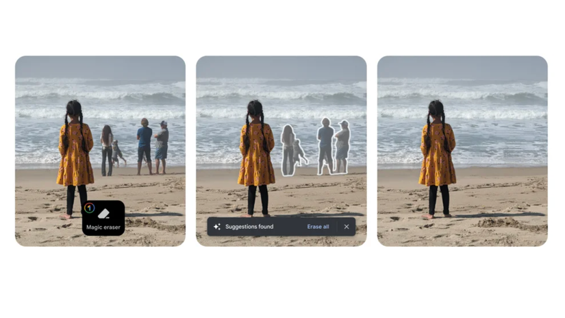 Magic Eraser tool demo  for Google One